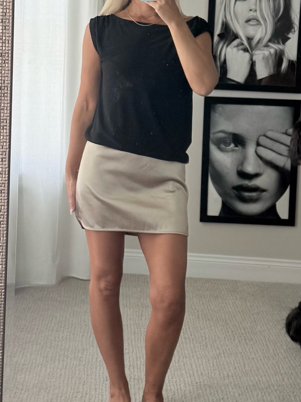 The Limited black and gold Mini Skirt dress - Sleek Straight Cut